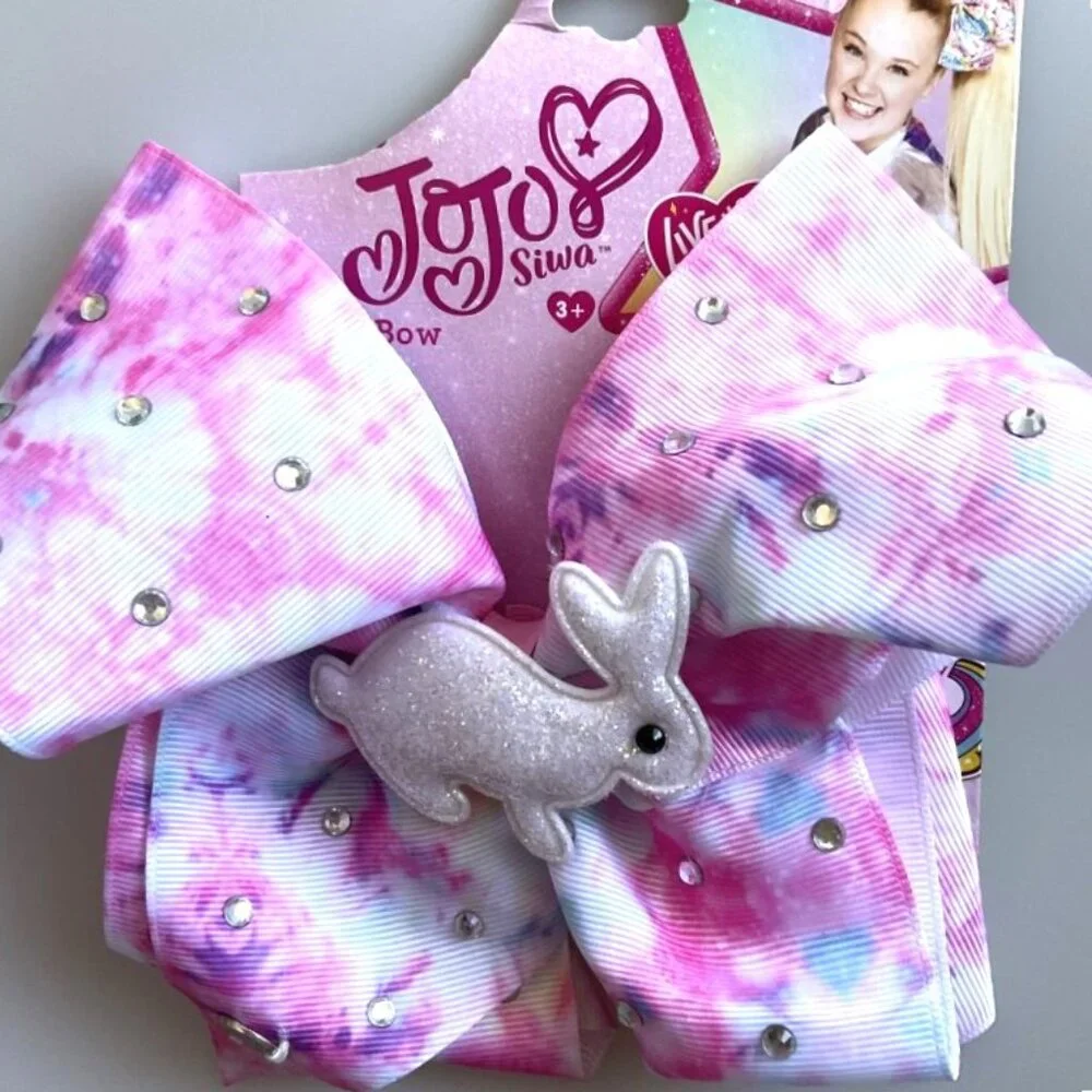 EASTER BUNNY RHINESTONE TIE DYE BOW JOJO SIWA, LIMITED EDITION